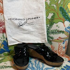 Donald J. Pliner Black Wedge Sandals